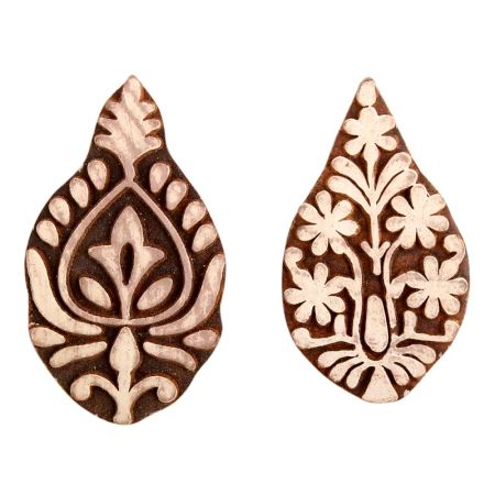 Set of 2 Piece New Mix Wooden Printing Block